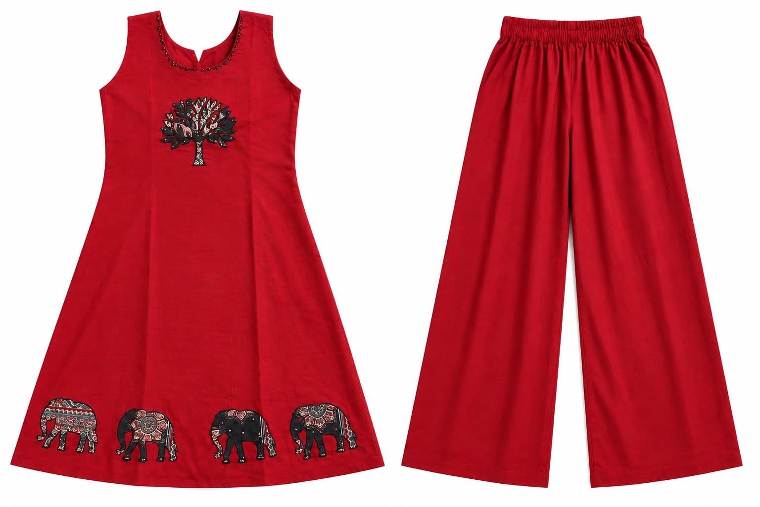 Handcrafted ethnic kurta palazzo set